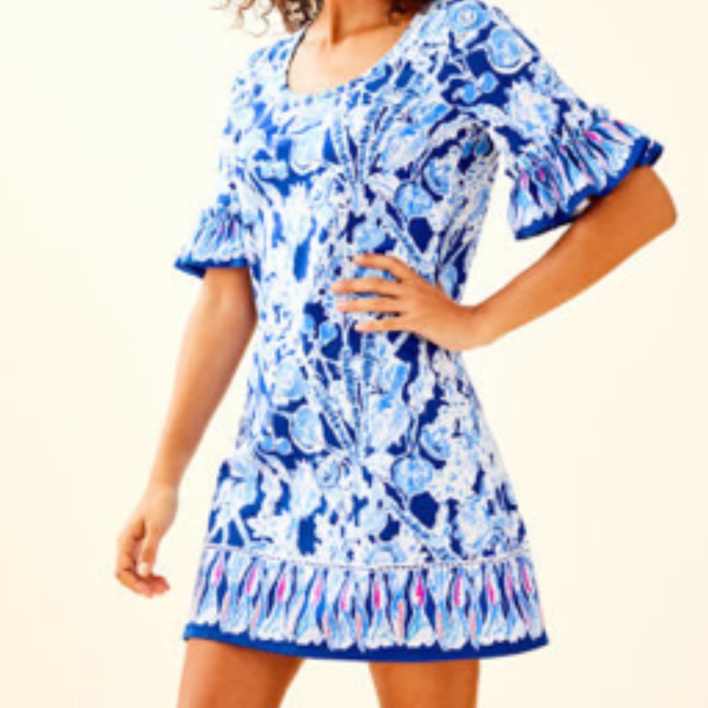 NWT Lilly Pulitzer Jayden Shift Dress. Color: Royal Purple Pretty Peas. Size XS.